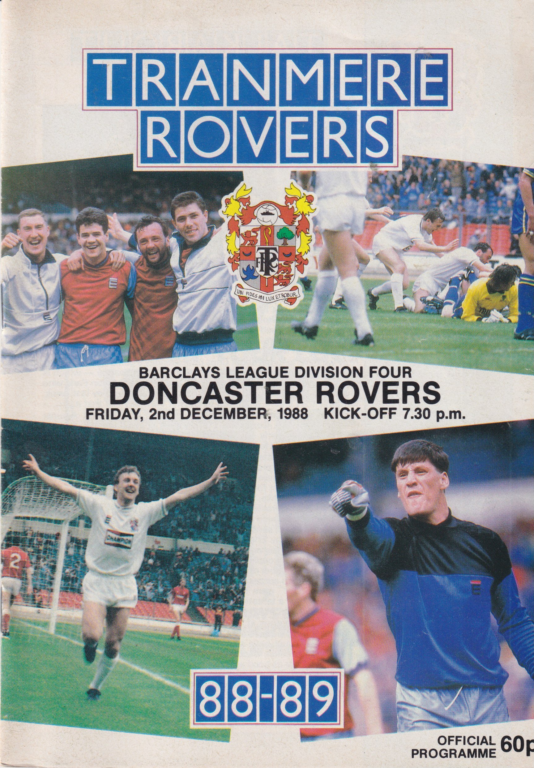 Tranmere Rovers v Doncaster Rovers match programme